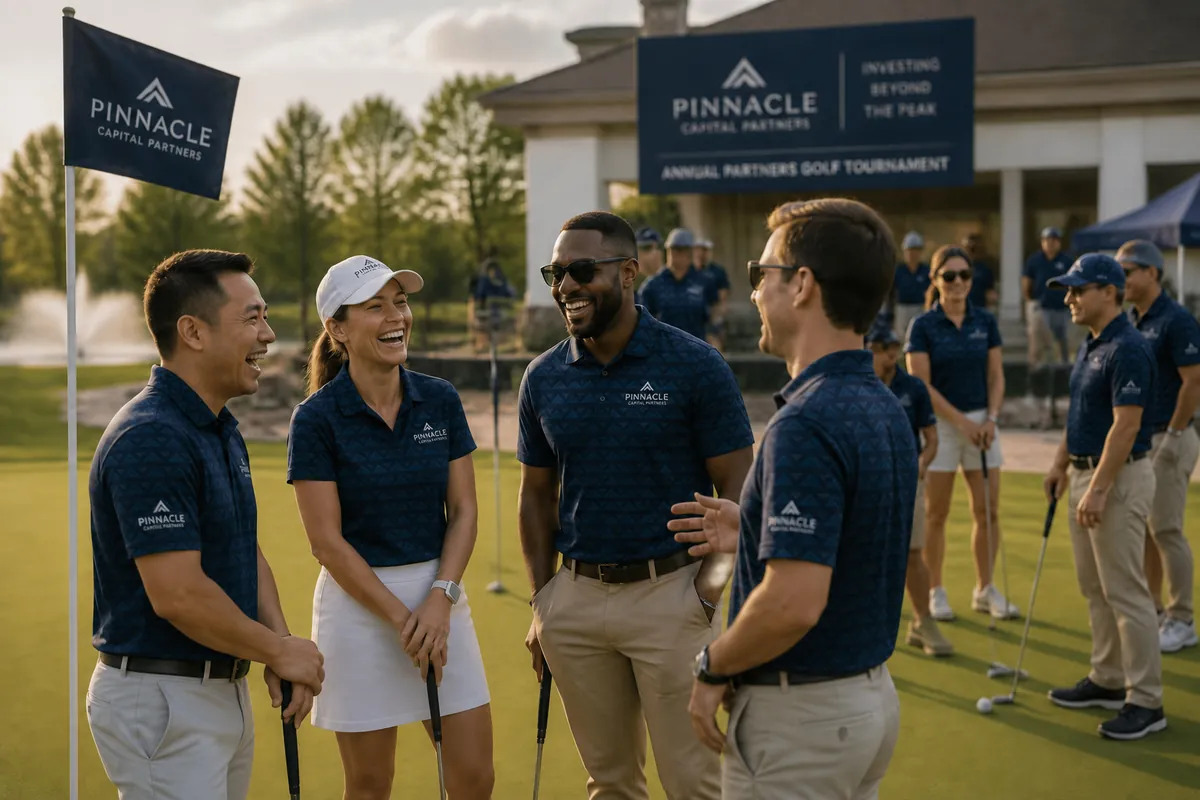 Corporate golf tournament in custom Butcher Golf apparel