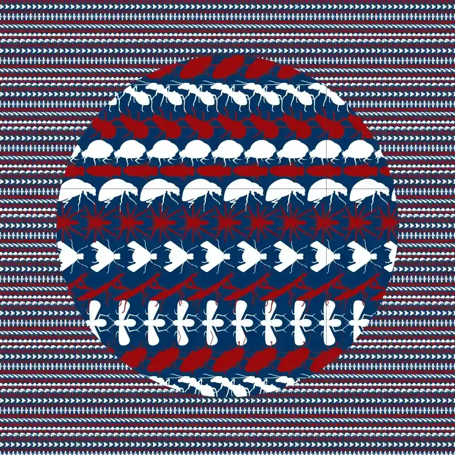 All-over custom repeat pattern with a circular medallion print for corporate apparel.