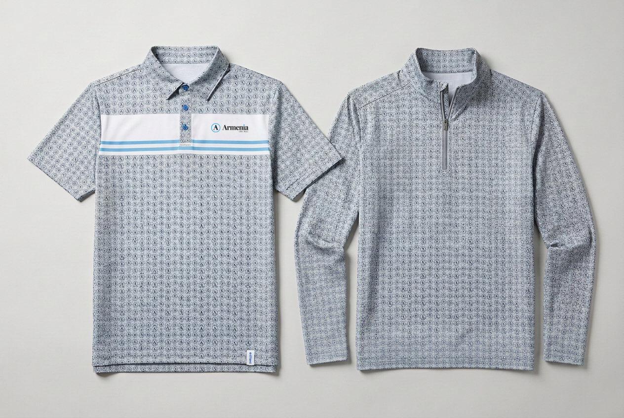 Custom golf tournament polo and coordinated quarter-zip