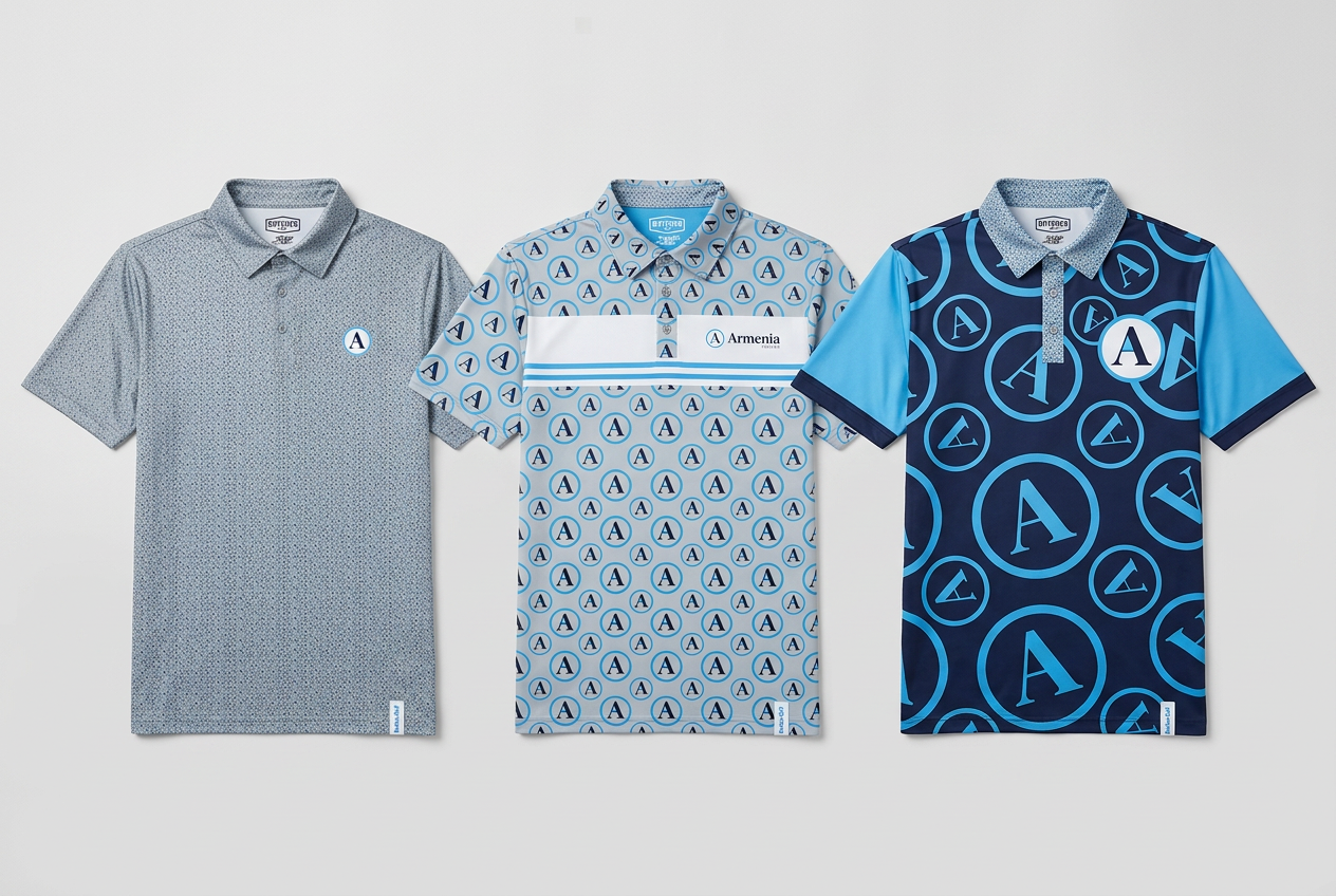 Subtle, moderate and bold custom golf tournament shirt designs